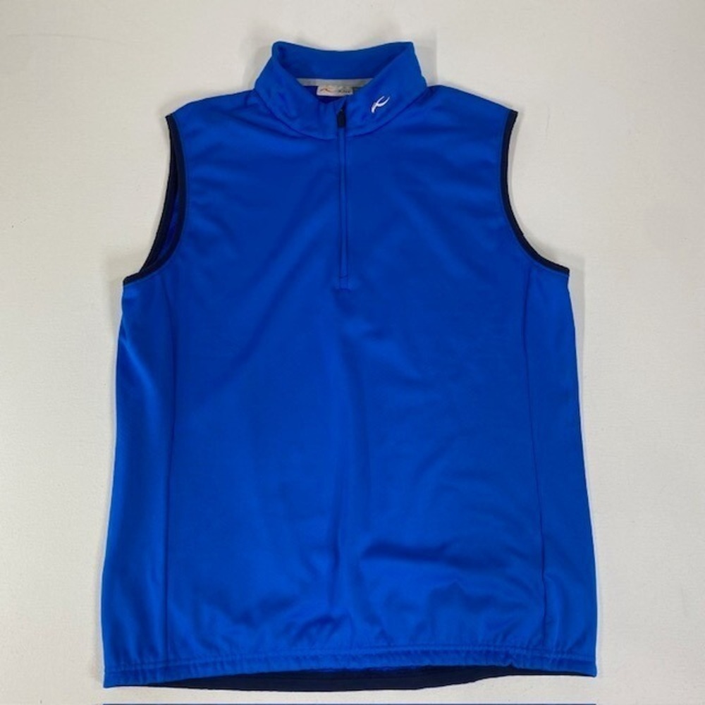 KJUS Mens Blue Golf Vest‎ 52L Lightweight Quarter Zip Sleeveless Jacket